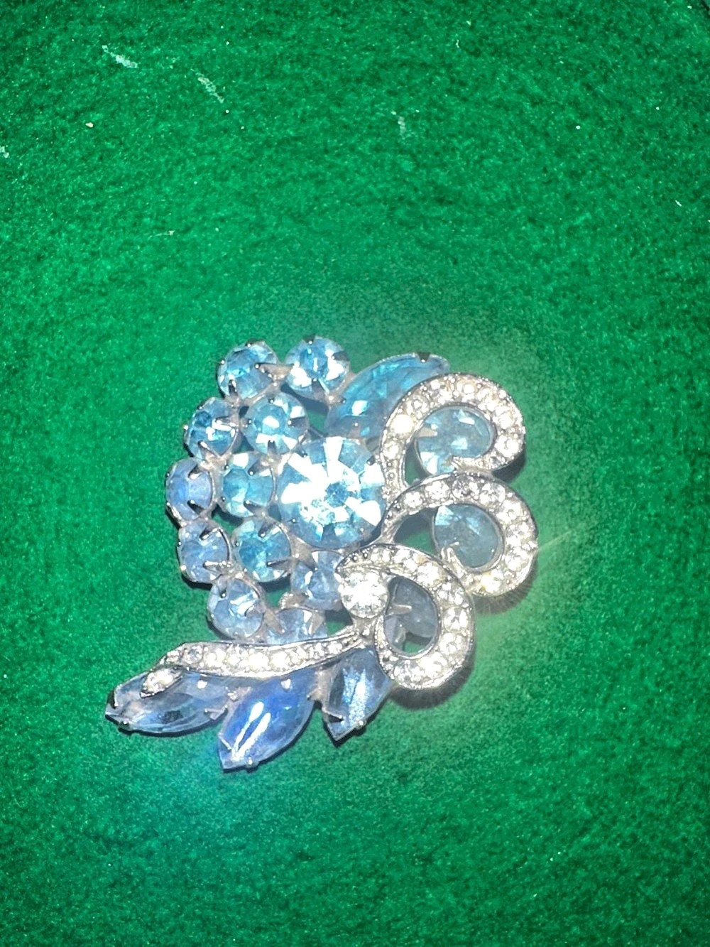 Weiss signed vintage baby blue brooch pin